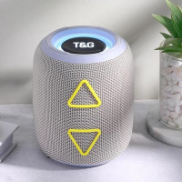Портативна колонка TG655 5W з RGB підсвічуванням та ремінцем, Гучна блютуз колонка. Колір: сірий