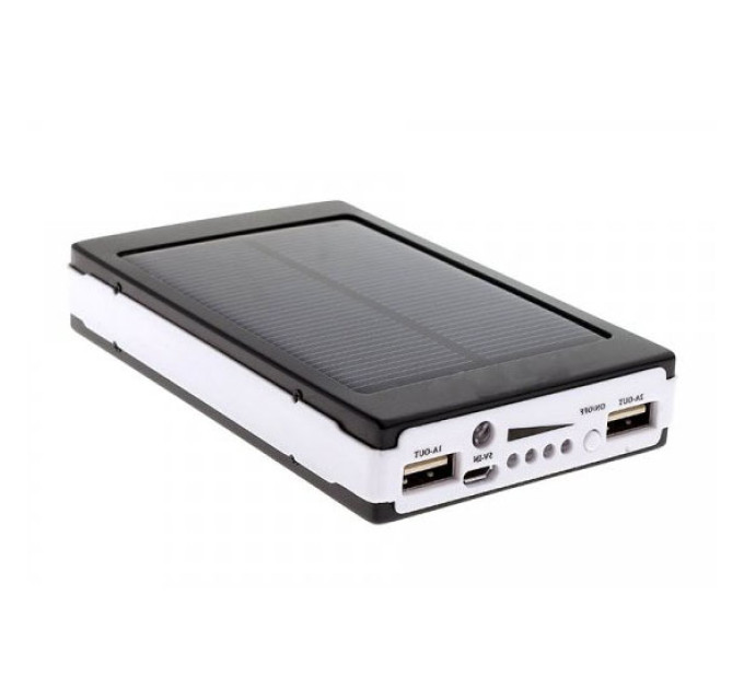 УМБ Power Bank Solar 40000 mAh мобільне зарядне із сонячною панеллю та лампою. Колір: чорний