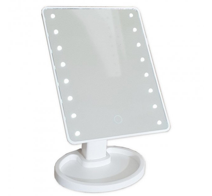 Дзеркало для макіяжу з 16 LED підсвічуванням Mirror White, Дзеркало, що світиться, для макіяжу. Колір: білий