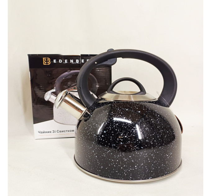 Чайник із свистком Edenberg EB-1440 з мармуровим покриттям 3л Black