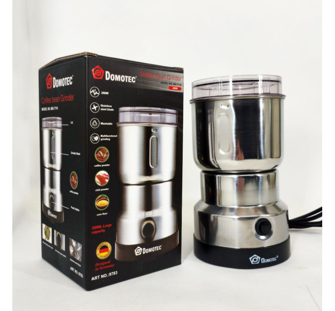 Електрична кавомолка Domotec MS 7114 200Вт ножова для кави та спецій
