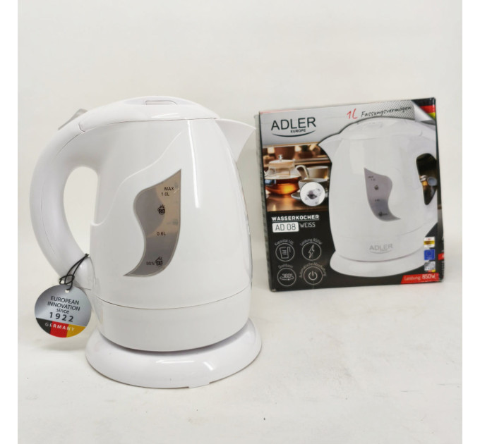 Электрочайник Adler AD 08 1.0л White