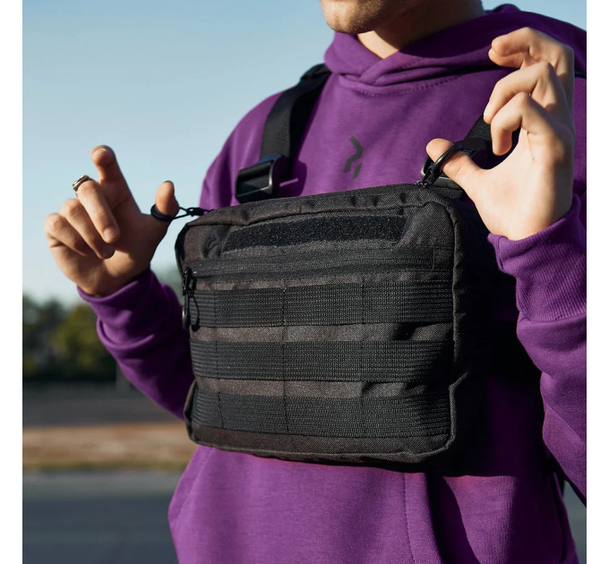 Тактическая нагрудная сумка с Cordura 1000D, мужская разгрузка черная