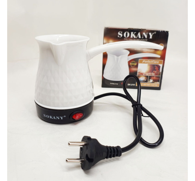 Электрическая турка Sokany SK-219 500мл 500Вт для кофе White