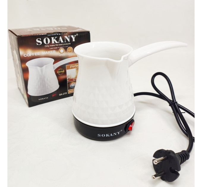 Электрическая турка Sokany SK-219 500мл 500Вт для кофе White