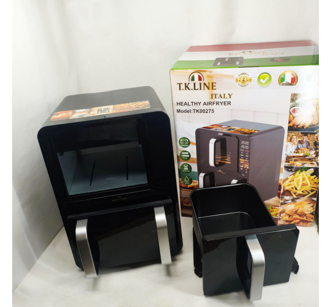 Двухкамерная аэрофритюрница T.K.Line TK00275 12л и 6л мощность 5200Вт + 2000Вт