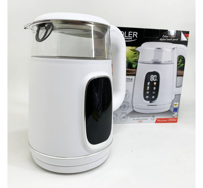 Чайник електричний Adler AD 1305 1.7Л 2200Вт White Silver