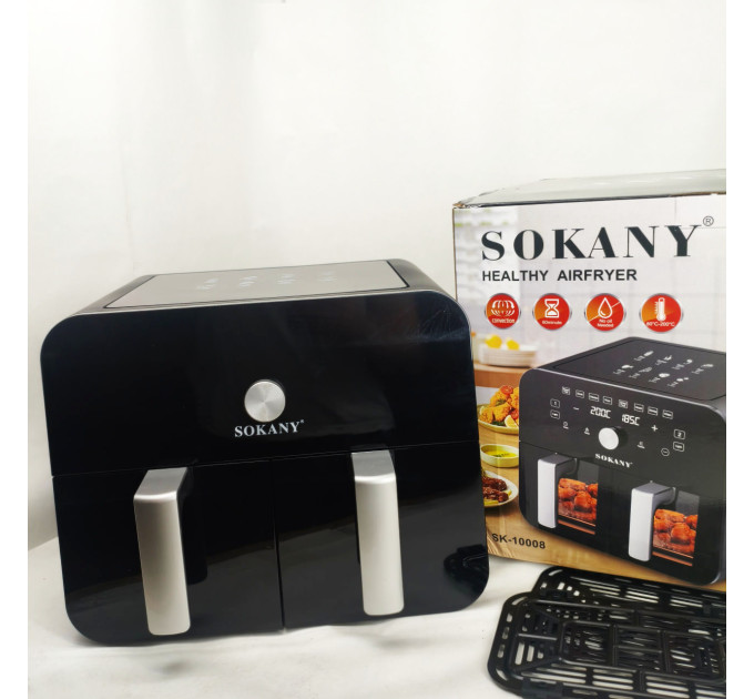 Мультипіч SOKANY SK-10008 на 10 л Аерофритюрниця з таймером та терморегулятором, Аерогриль
