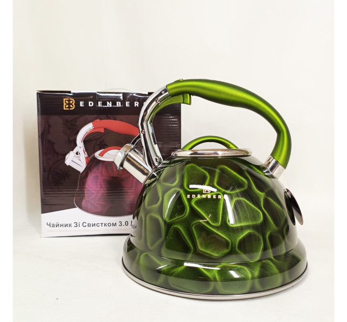 Чайник зі свистком Edenberg EB-1910 з турбо індукційним дном 3л Green