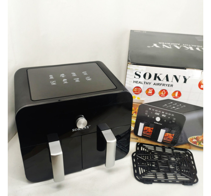 Мультипіч SOKANY SK-10008 на 10 л Аерофритюрниця з таймером та терморегулятором, Аерогриль