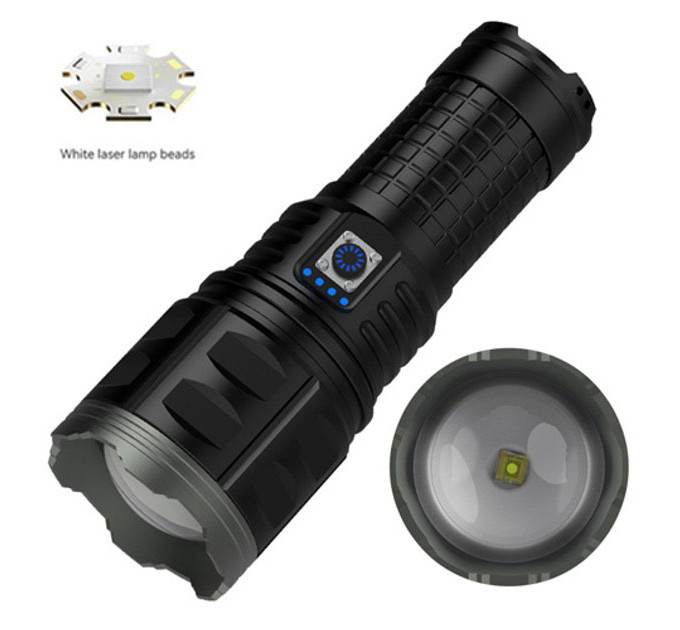 Ручной фонарь Police AK138 WHITE LASER LED PM60-TG с зарядкой USB, работающий от 4х18650 аккумуляторов