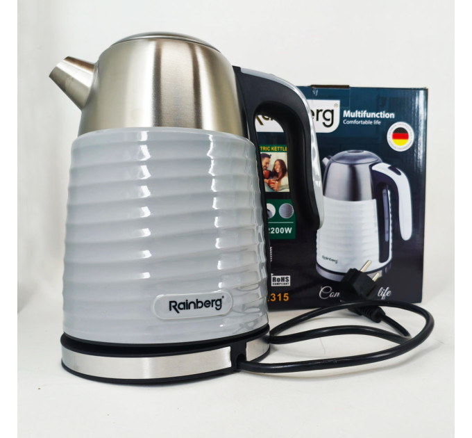 Чайник електричний Rainberg RB-2315 1.8л 2200Вт Gray