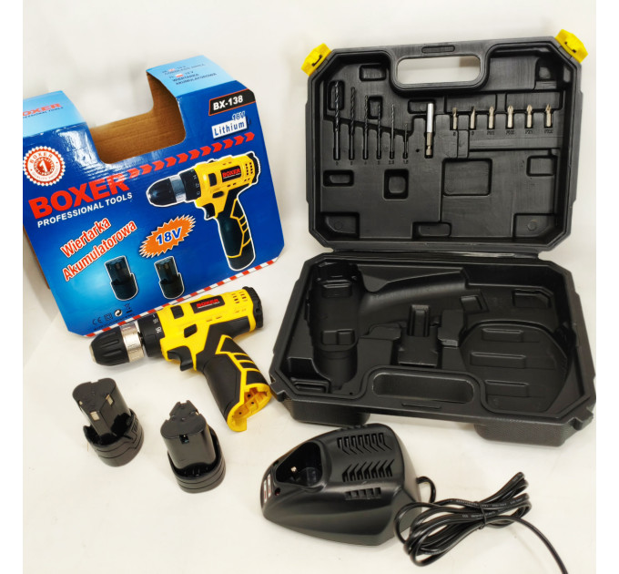 Портативний акумуляторний шуруповерт Boxer BX-138 1350 об/хв