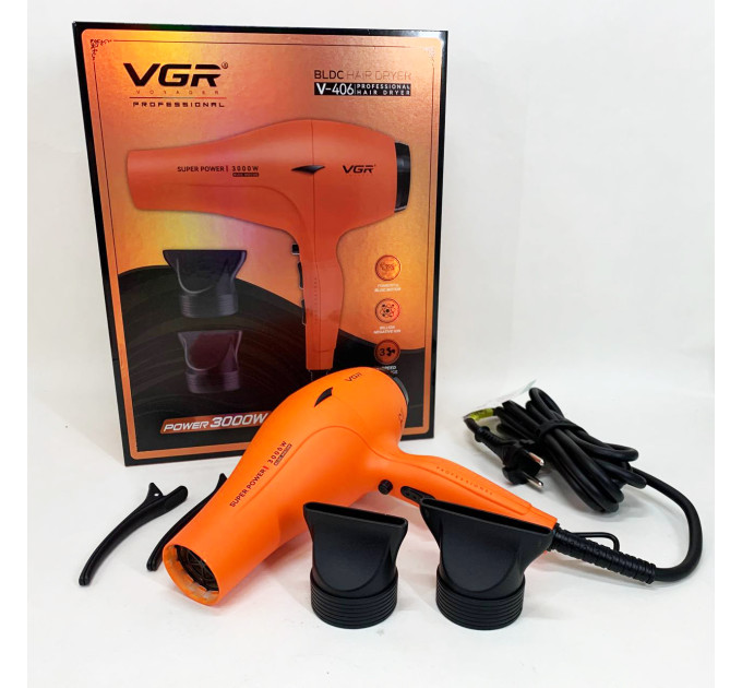 Фен VGR V-406 ORANGE 3000Вт