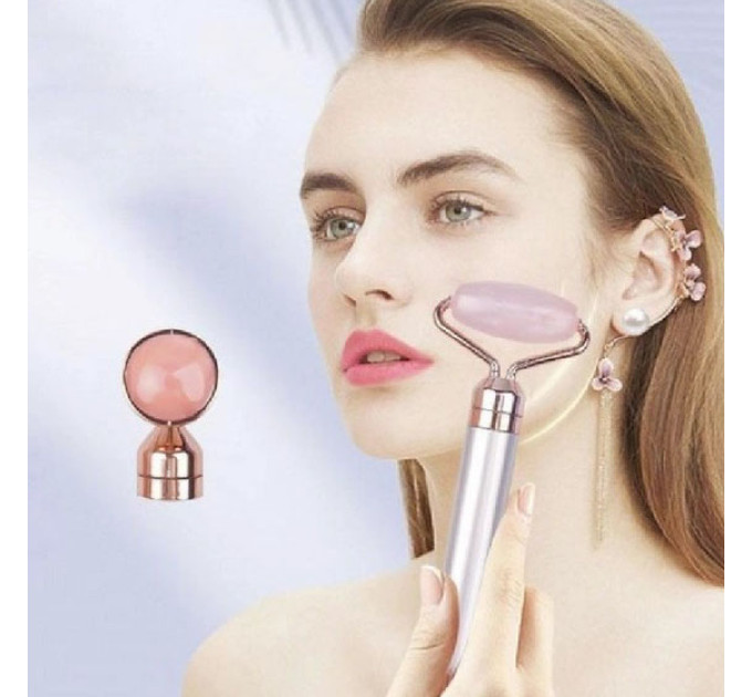 Массажер ролик электрический для лица Facial Roller Massager. Цвет: бежевый