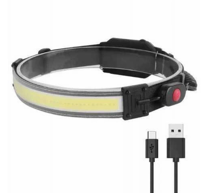 Ліхтарик налобний м'який акумуляторний XQ-T1C USB з червоними задніми вогнями, ліхтар на голову для риболовлі