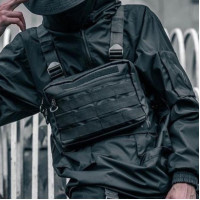 Тактична нагрудна сумка з Cordura 1000D, розгрузка чоловіча чорна