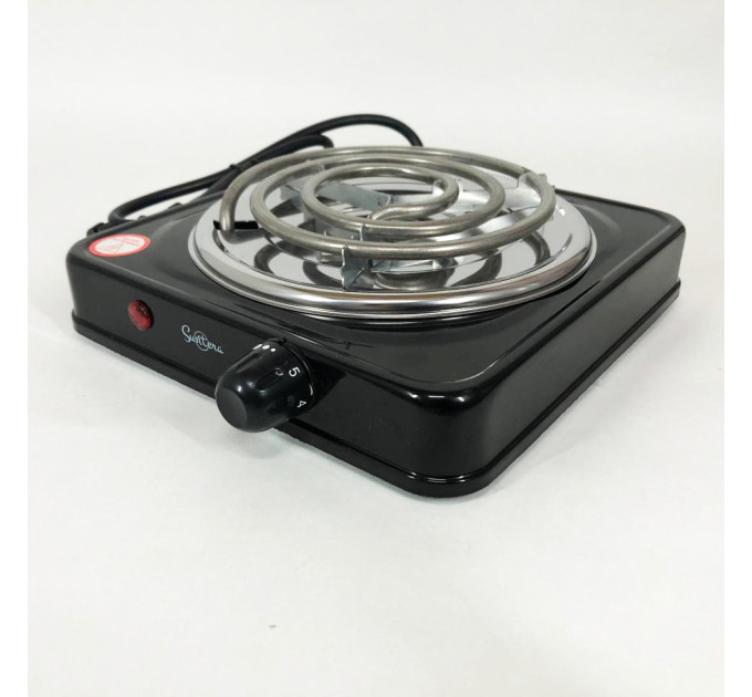 Плита электрическая Suntera SP-1910, электроплита 1000 w, электроплита 1 комфорка Black