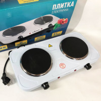 Настольная плита электрическая Sea Breeze SB-063, электроплита двойная, двухкомфорочная White