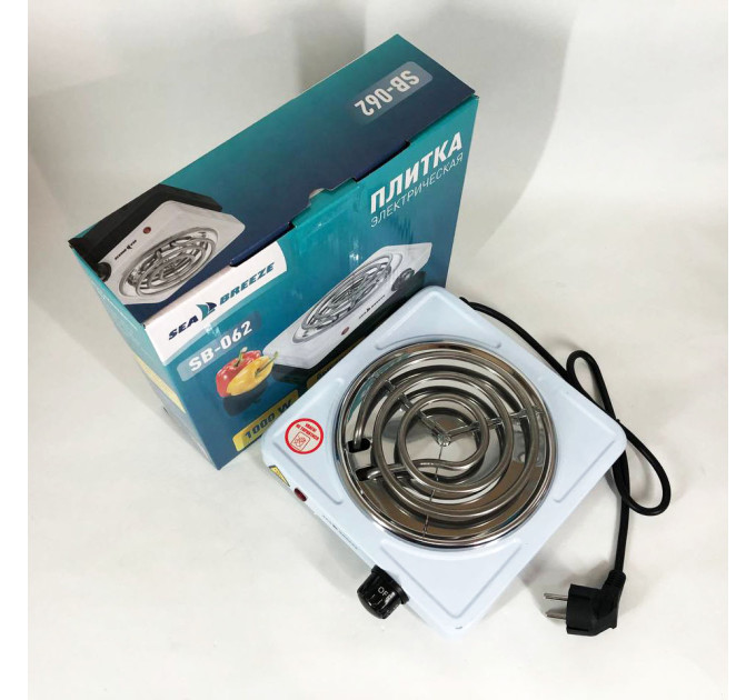Настольная плита электрическая Sea Breeze SB-062 1000 Вт, настольная одноконфорочная, плита бытовая