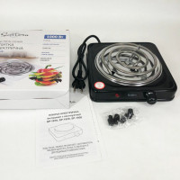 Плита електрична Suntera SP-1910, електроплита 1000 w, електроплита 1 комфорка Black