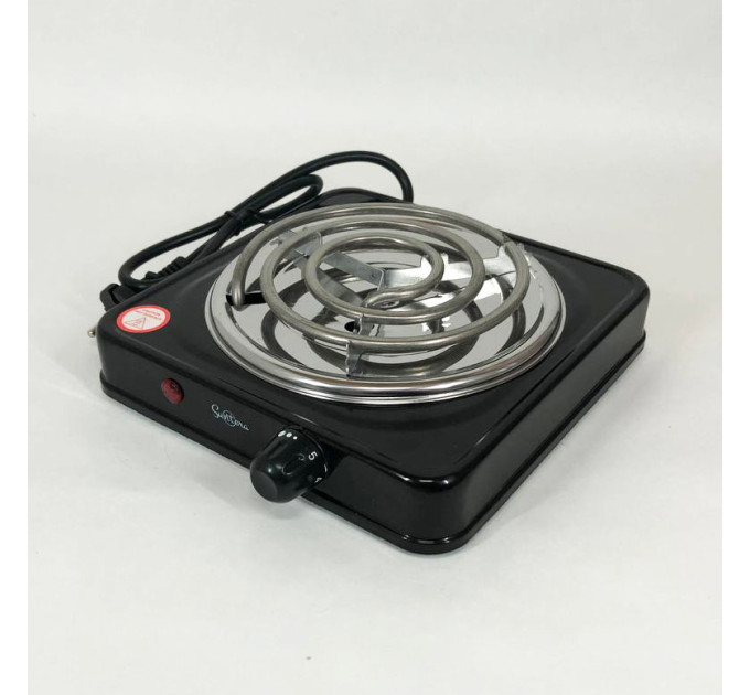 Плита электрическая Suntera SP-1910, электроплита 1000 w, электроплита 1 комфорка Black