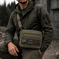 Мужская тактическая сумка EDC Cordura 600D, сумка для патчей 25×20×5,5 см хаки