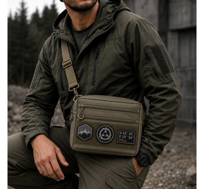 Чоловіча тактична сумка EDC Cordura 600D, сумка для патчів 25×20×5,5 см хакі