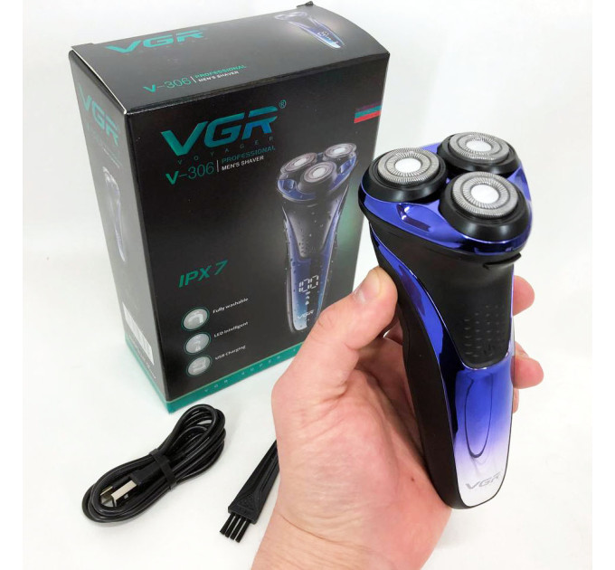 Электробритва VGR V-306 аккумуляторная бритва для стрижки волос, машинка для стрижки бороды