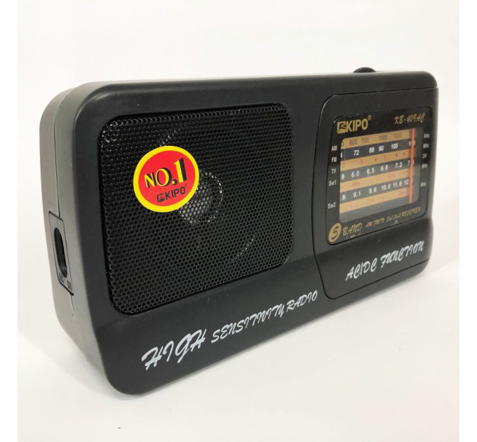 Радиоприёмник Kipo KB-409AC мощный радио FM c usb питание от батарейки R20 или от сети