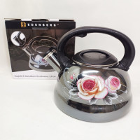 Емальований чайник Edenberg EB-12610 зі свистком та антипригарним покриттям 3л Flowers