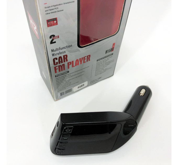 Автомобільний FM трансмітер модулятор H15 Bluetooth MP3, FM модулятор usb. Колір: чорний