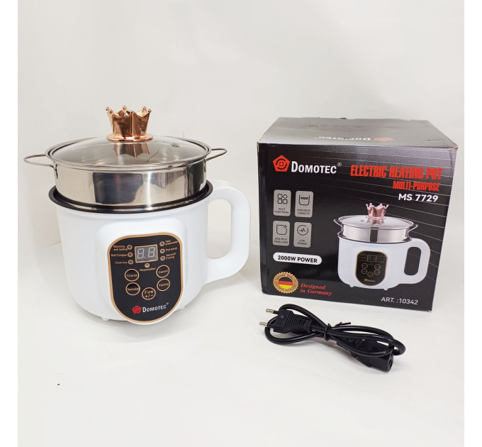 Електрична каструля-пароварка DOMOTEC MS-7729 1.8л 2000Вт