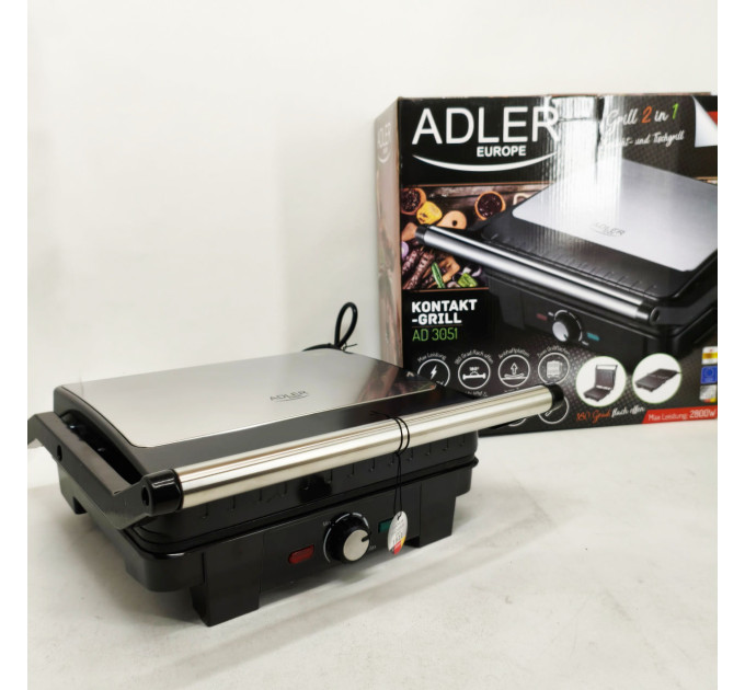 Електричний гриль Adler AD 3051 XL контактний 2800Вт