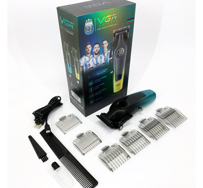 Акумуляторна машинка для стрижки VGR V-196 GREEN