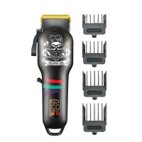 Машинка для стрижки волосся та бороди професійна VGR V-699 з насадками та LED дисплеєм. Колір: чорний