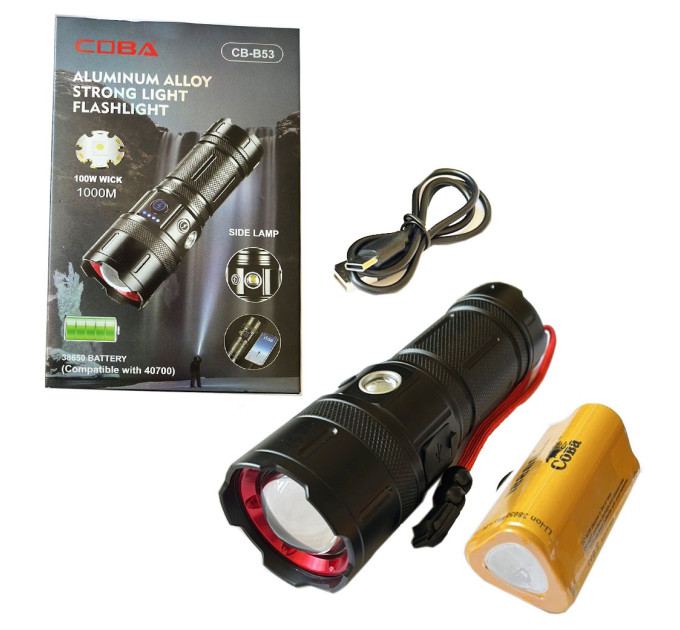 Ліхтар CB-B53-TG, 3х18650, power bank, індикація заряду, Ліхтарик світлодіодний для туриста надпотужний