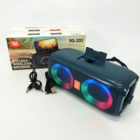 Портативная колонка TG333 2x5W с RGB подсветкой, громкая блютуз колонка. Цвет: синий
