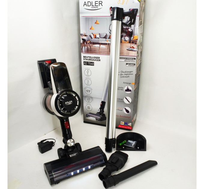 Вертикальний пилосос акумуляторний Adler AD 7048 350Вт для сухого прибирання без мішка