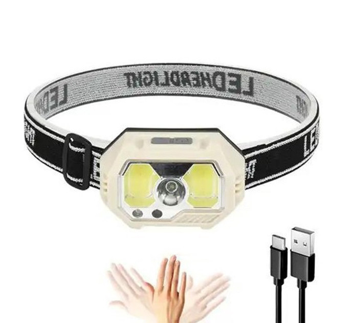 Фонарь налобный SH-S31-XPE+COB(white+red), Фонарь аккумуляторный для рыбалки, Фонарь для спасателей