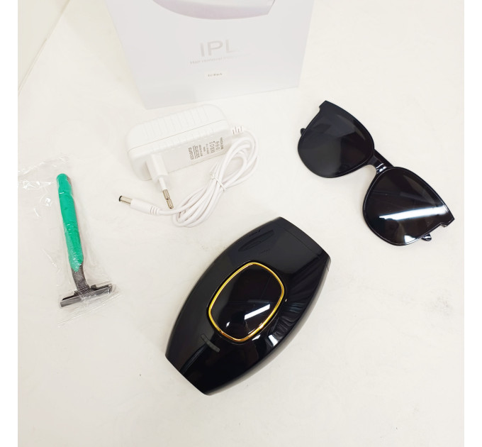 Женский портативный домашний фотоэпилятор для тела IPL Hair Removal Device для всех типов волос Black