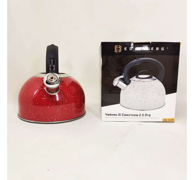 Чайник із свистком Edenberg EB-1440 з мармуровим покриттям 2.5л Red