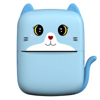 Портативный детский термопринтер с Bluetooth A8 Cat мини принтер для телефона Blue