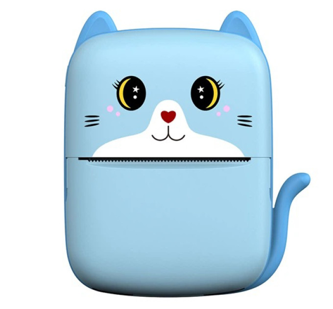 Портативный детский термопринтер с Bluetooth A8 Cat мини принтер для телефона Blue