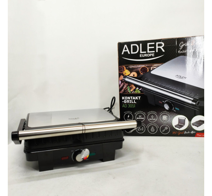 Електричний гриль Adler AD 3051 XL контактний 2800Вт