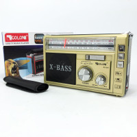Радіоприймач портативне радіо Golon RX-381 акумуляторний ретро стовпчик usb sd mp3 fm Yellow