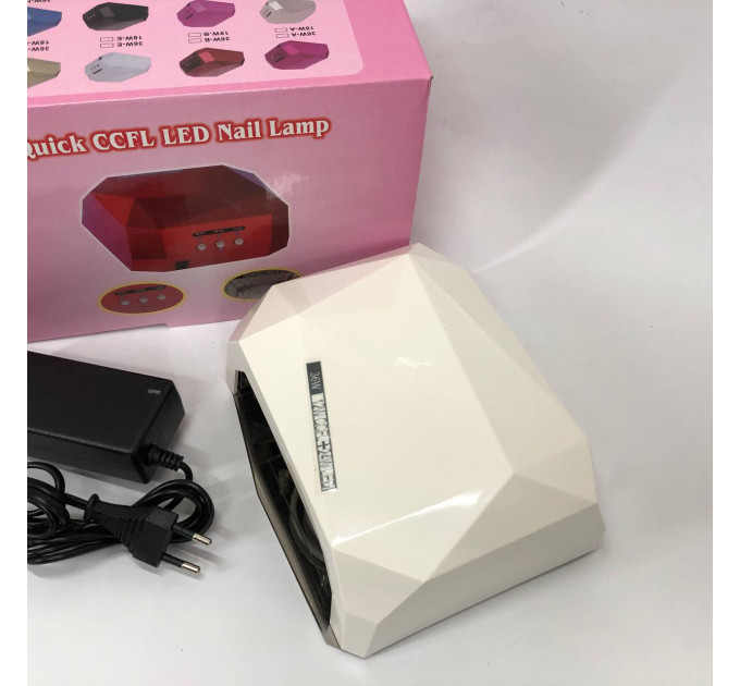 Сушилка для ногтей UV LAMP CCF+LED, Сушилка обычного ногтей, Портативная сушилка для ногтей. Цвет: белый