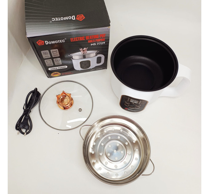 Електрична каструля-пароварка DOMOTEC MS-7729 1.8л 2000Вт