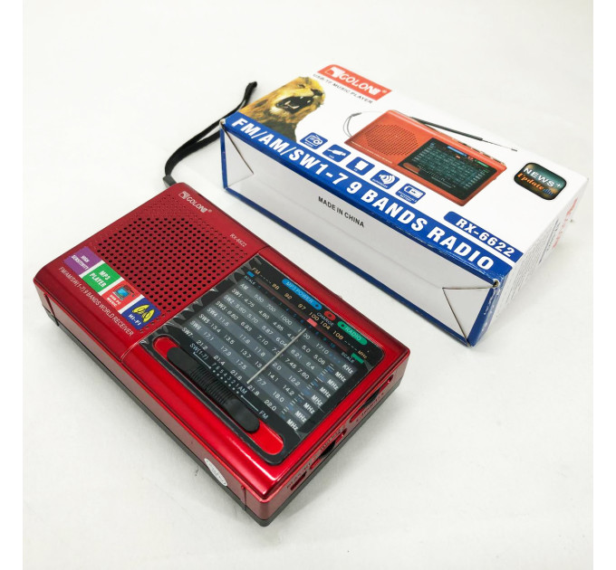 Портативна стовпчик радіо MP3 USB Golon RX-6622. Колір: червоний