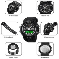 Часы наручные мужские SKMEI 1586BK BLACK, водонепроницаемые мужские часы, часы спортивные. Цвет: черный